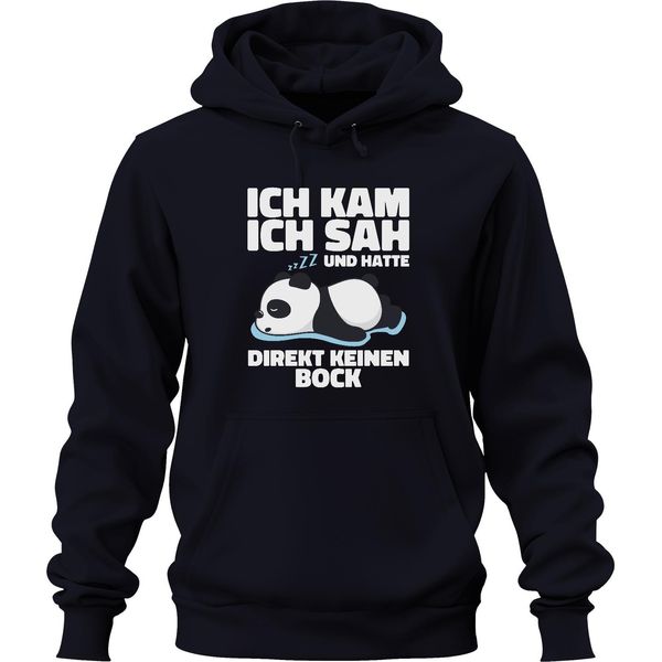 Sono Venuto, Ho Visto E Non Ho Avuto Alcun Desiderio Di Panda Pigro Stanco Dormire Felpa Con Cappuccio Unisex, Navy, M-image