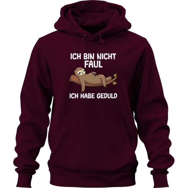 Non Sono Pigro, Ho Pazienza, Bradipo, Idea Regalo Divertente, Felpa Con Cappuccio Unisex, Bordeaux, M-image