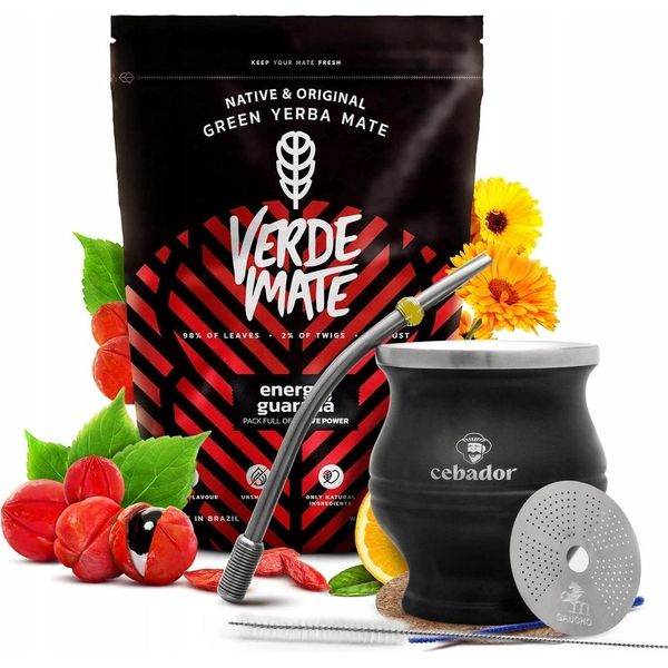 Set Mate Tea Verde Mate Energia 0,5Kg + Termocolador-image