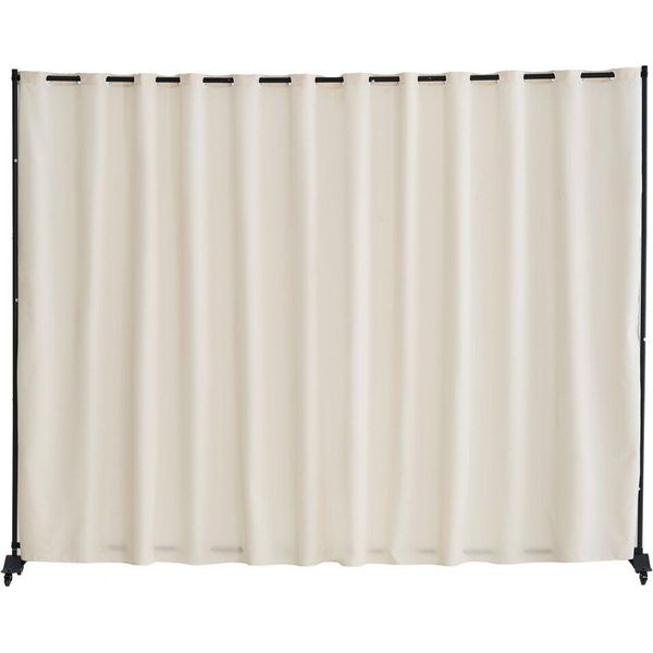 Divisorio Portatile Beige - Parete Divisoria A Pannello Singolo - Schermo Arrotolabile Per Ufficio - Soluzione Mobile Per La Privacy-image