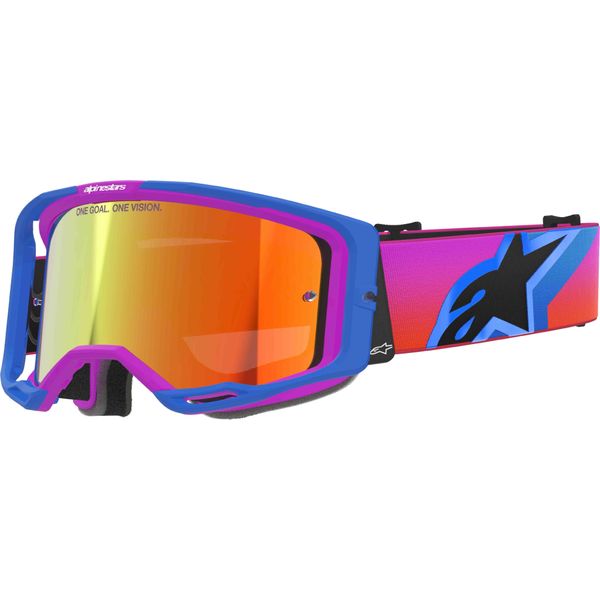 Occhiali Vision 8 Corp, Alpinestars (Blu/Viola/Arancio, Plexi Rosso A Specchio) 2026-image