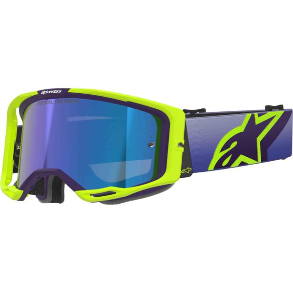 Occhiali Vision 8 Corp, Alpinestars (Giallo Fluo/Viola, Plexi Blu A Specchio) 2026-image