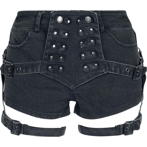 Punk Rave Short Ladies Stretch Tight Shorts Nero S-image
