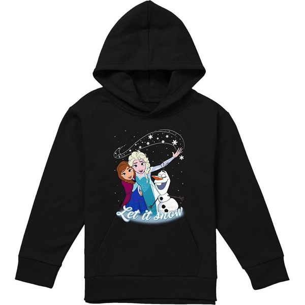 Frozen - Felpa Con Cappuccio "Let It Snow"" Per Bambini TV22000 (116) (Nero)"-image