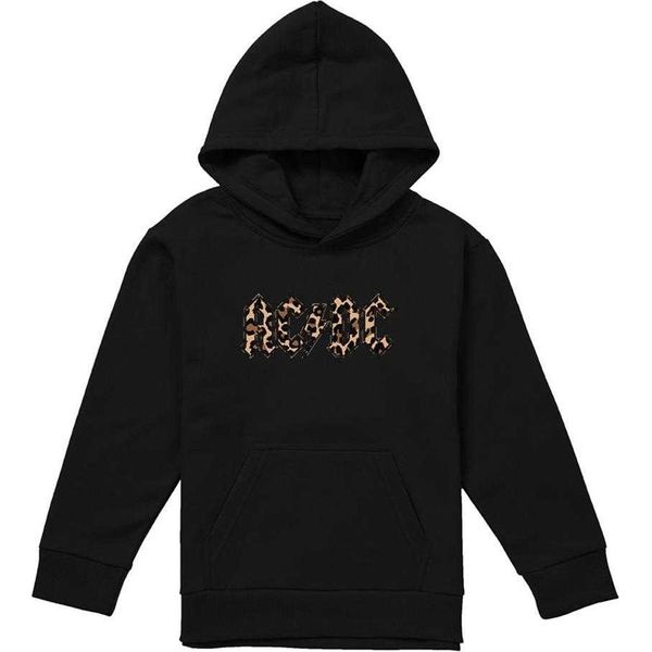 Ac/Dc - Felpa Con Cappuccio Per Bambini, Pullover TV22009 (152-158) (Nero)-image