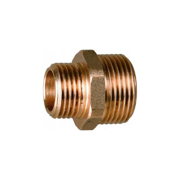 Nipplo Riduttore In Ottone Riduzione 1/2 X 3/8 Aquer-image