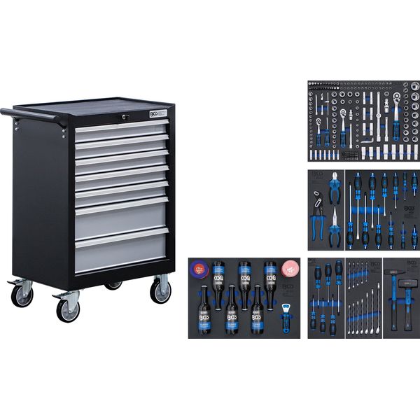 Bgs Carrello Da Officina 7 Cassetti Con 227 Utensili - 6069-image