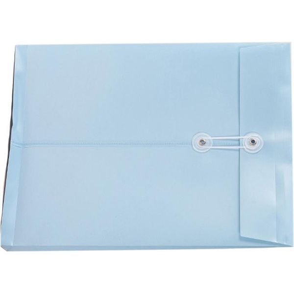 Inf A4 Buste Portadocumenti Verticali Con Chiusura A Cordino - Organizer Blu In Pp (Confezione Da 10)-image