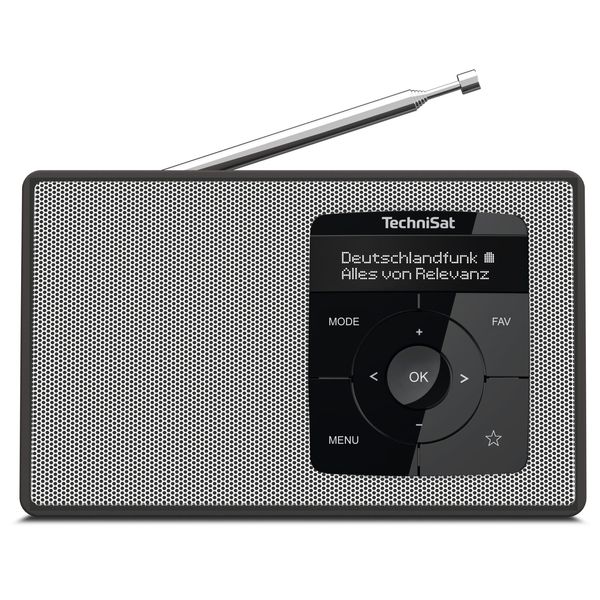 Technisat Digitradio 2 - Radio Dab+/Fm Portatile A Batteria (Con Streaming Audio Bluetooth, Funzione Sveglia, Display Oled, Presa Per Cuffie, Altoparlante 1 W Rms) Nero/Bianco-image