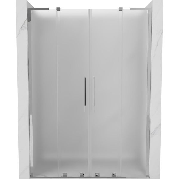 Mexen Velar L Duo Porta Doccia Scorrevole 160 Cm, Smerigliato, Cromo - 871-160-003-32-01-image
