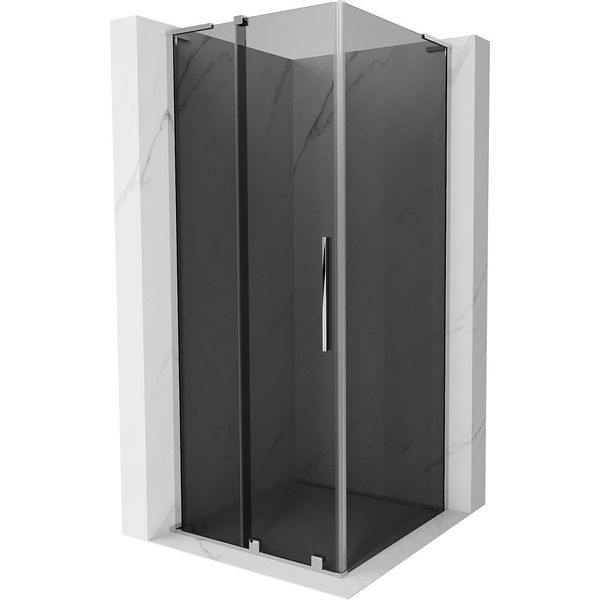 Mexen Velar L Cabina Doccia Scorrevole 90 X 90 Cm, Grafite, Cromo - 871-090-090-43-01-image