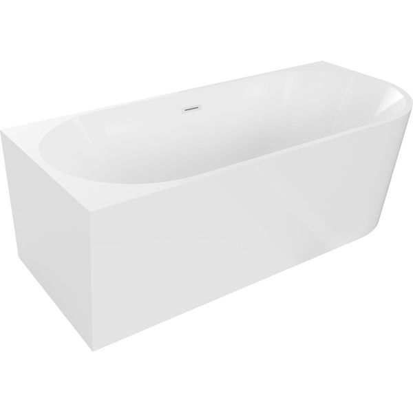 Mexen Mia Vasca Da Bagno Freestanding Ad Angolo Sinistro 150 X 75 Cm, Bianca, Troppopieno Bianco - 52691507500L-20-image