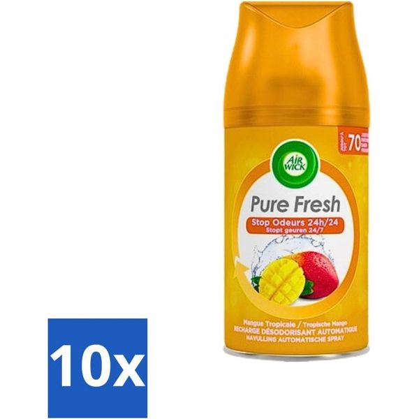 Air Wick Freshmatic – Ricarica Per Deodorante Per Ambienti – Mango Tropicale – 250 Ml - Confezione Risparmio - 10 Pezzi-image