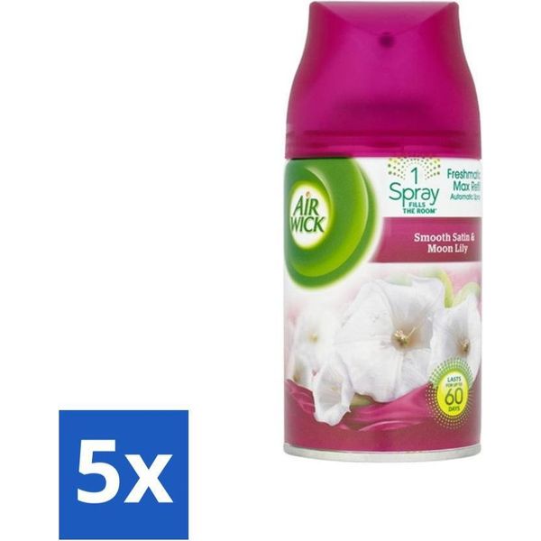 Air Wick Freshmatic – Ricarica Per Deodorante Per Ambienti – Giglio & Satin – 250 Ml - Confezione Risparmio - 5 Pezzi-image