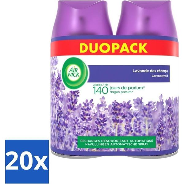 Air Wick Freshmatic – Ricarica Per Deodorante Per Ambienti – Profumo Puro Di Lavanda – Set – 2 X 250 Ml - Confezione Risparmio - 20 Pezzi-image