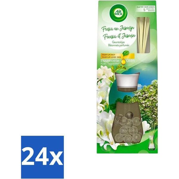 Bastoncini Profumati Air Wick Per Oli Essenziali – Fresia E Gelsomino – 30 Ml - Confezione Risparmio - 24 Pezzi-image