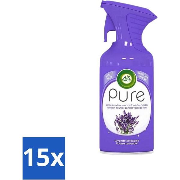 Air Wick – Spray Per Ambienti – Lavanda Viola – 250 Ml - Confezione Risparmio - 15 Pezzi-image