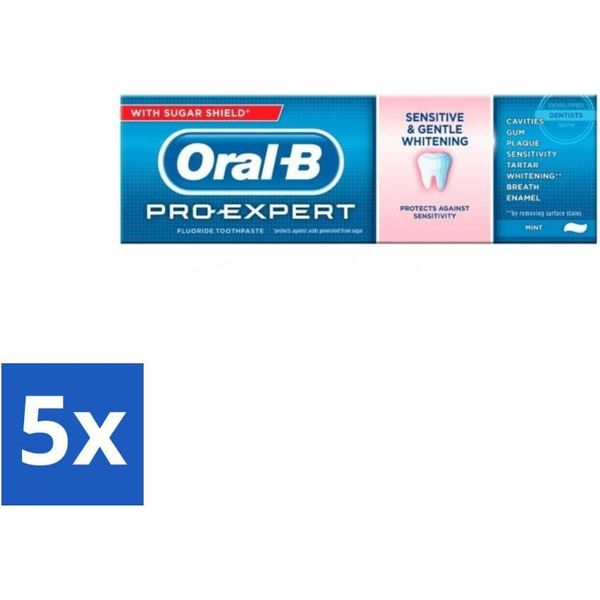 Dentifricio Oral-B Pro Expert – Sensitive & Sbiancante – 75 Ml - Confezione Risparmio - 5 Pezzi-image