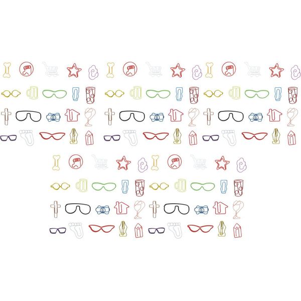 100Pcs Clip Di Carta Mista Carino Diversi Colori Clip Di Carta In Metallo Segnalibro Decorativo Per La Scuola Ufficio-image