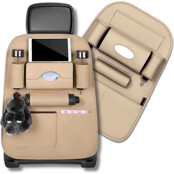 Edibazzar | Organizzatore Per Lo Schienale Del Sedile Dell'auto Con Tasca Per Tablet, Ecopelle-image