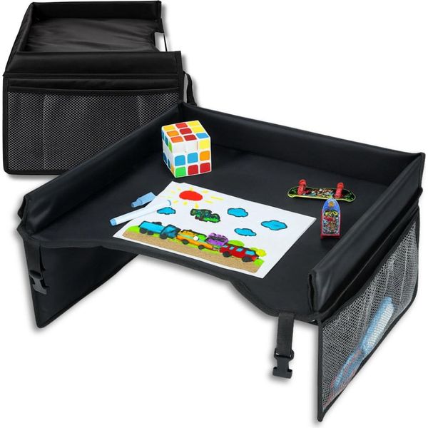 Edibazzar | Tavolo Auto Per Bambini, Organizer Da Disegno Nero-image