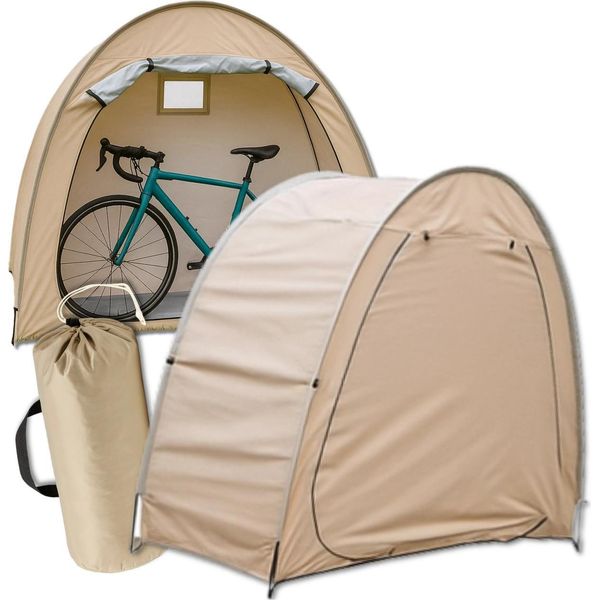 Edibazzar | Copertura Protettiva Per Bicicletta, Impermeabile, Tenda Per Bicicletta, Beige-image