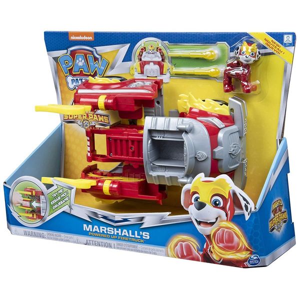 Spinmaster Deluxe Paw Patrol Marshall Pompiere Auto Veicolo Trasformazione 39 Cm-image