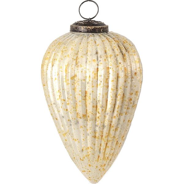 Guaina Natalizia Clayre & Eef Ø 7 Cm Vetro Bianco Giallo-image