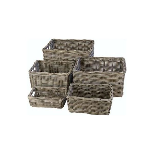 Cestino A V In Vimini 40X30X20 Grigio-image