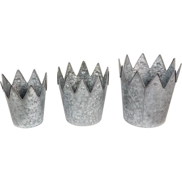 Portapiante Clayre & Eef Ø 29 Ø 25 Ø 21 Cm Metallo Grigio-image