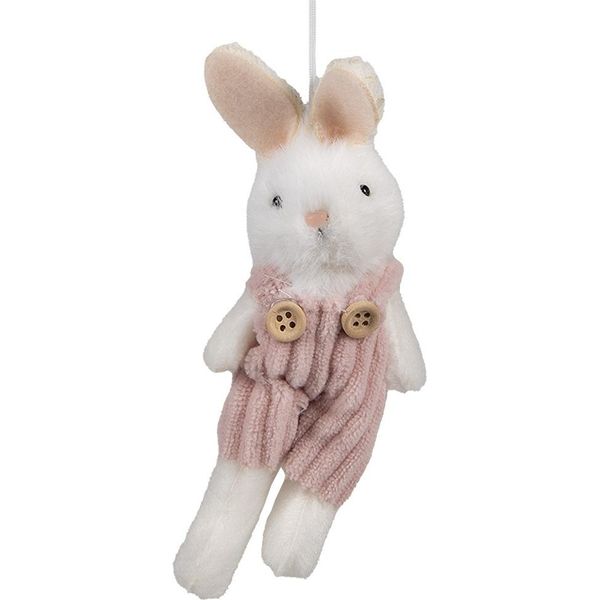 Clayre & Eef Ciondolo Pasquale Coniglio 14 Cm Bianco Sintetico-image