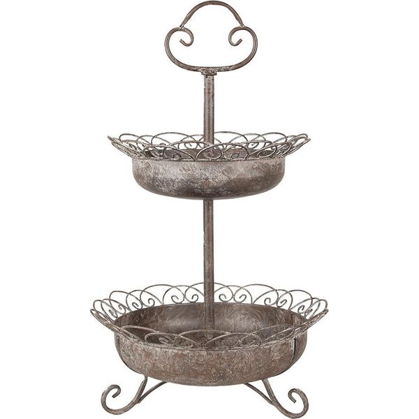 Etagere A 2 Strati Clayre & Eef Ø 37X61 Cm In Metallo Marrone-image