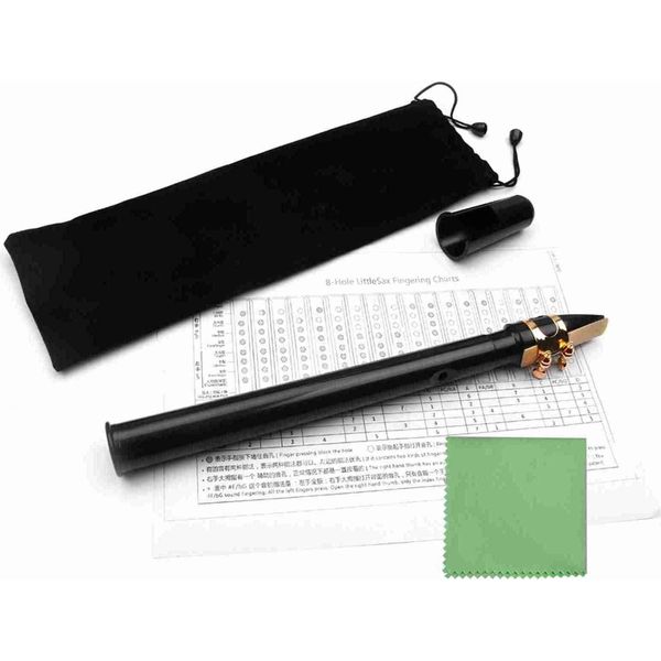 Mini Sassofono Tascabile Nero, Piccolo Sassofono Portatile Con Custodia Per Il Trasporto, Strumento A Fiato-image