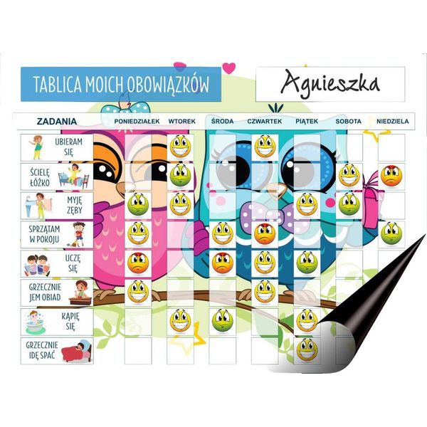 Lavagna Magnetica Per Il Frigorifero. Agenda Per Bambini + Smiley.-image