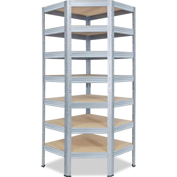 Shelfplaza Pro 230X60X30 Cm Scaffale Angolare In Zincato Con 7 Ripiani E 142 Kg Di Portata Per Ripiano-image