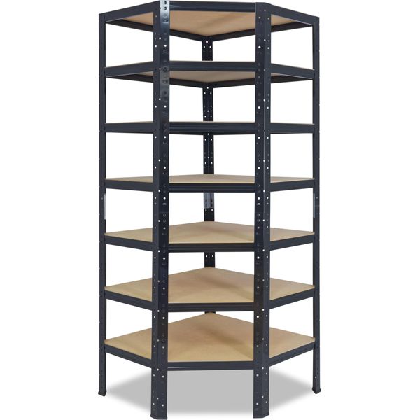 Shelfplaza Black 230X70X40 Cm Scaffale Angolare In Nero Con 7 Ripiani E 125 Kg Di Portata Per Ripiano-image