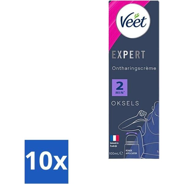 Veet Expert Crema Depilatoria Ascelle 100 Ml - Confezione Risparmio - 10 Pezzi-image