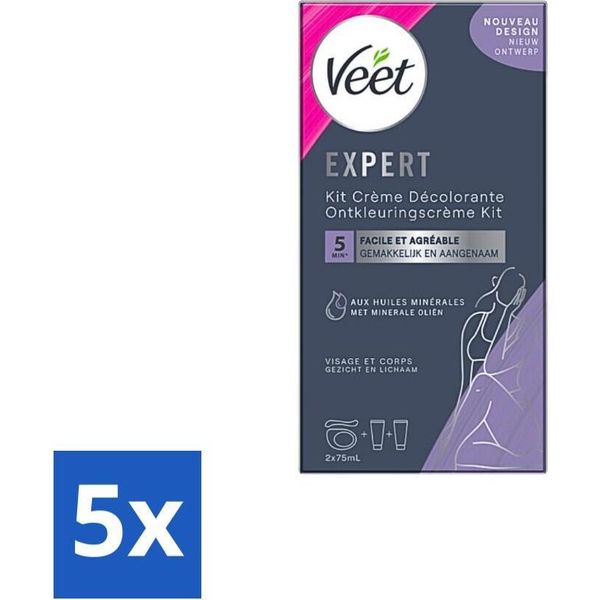 Kit Schiarente Veet – Viso E Corpo – Pelle Normale – 2 X 75 Ml – Confezione Risparmio – 5 Pezzi-image
