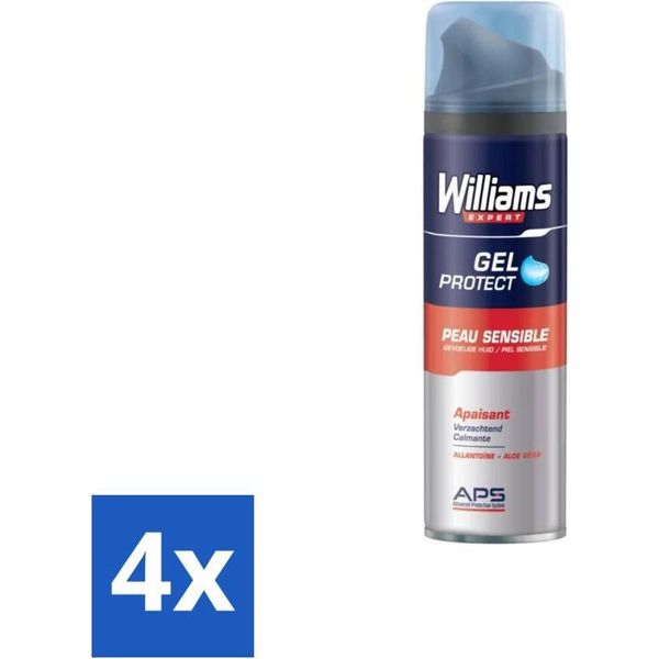 Williams Expert Gel Da Barba Per Pelli Sensibili - 200 Ml - Confezione Risparmio - 4 Pezzi-image