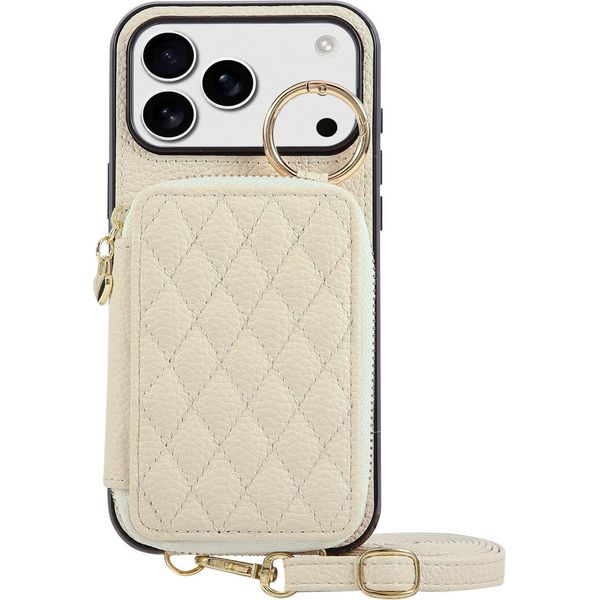 Inf Elegante Custodia A Portafoglio Inpoliuretanocon Texture Lychee Per Iphone 17-image