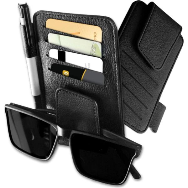 Edibazzar | Mini Organizer Per Auto In Ecopelle Compatto Nero-image