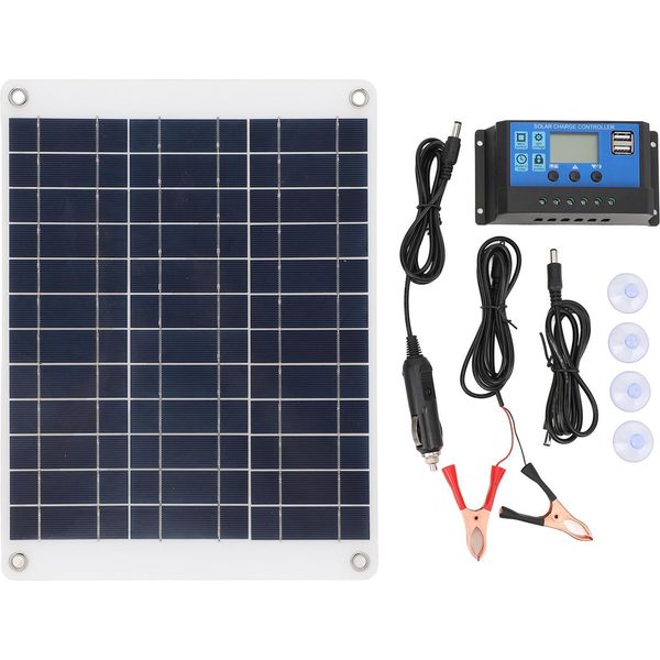 50W Pannello Solare Monocristallino Ad Alta Efficienza Portatile Con 10A Impermeabile-image