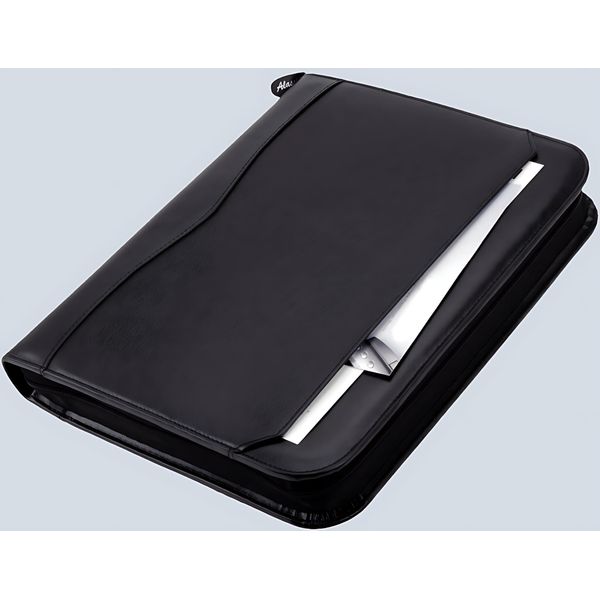 Alassio® 30027 Raccoglitore Ad Anelli Reggio - A4, Pelle Finta, Nero-image