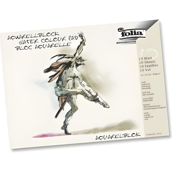 Folia 8334 Tampone Per Acquerello 200 G/M², Ruvido, 36X48 Cm, Bianco, 10 Fogli-image