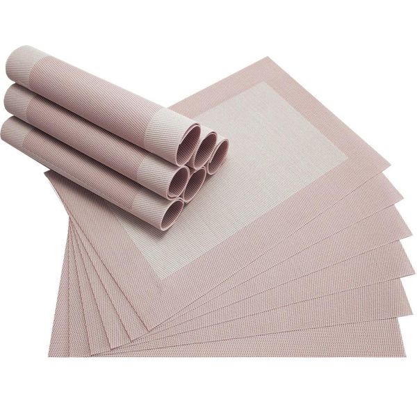 Tovaglietta Borda Set Di 12 Tovagliette In Plastica Intrecciata Bianco Panna 45X30 Cm Lavabile-image