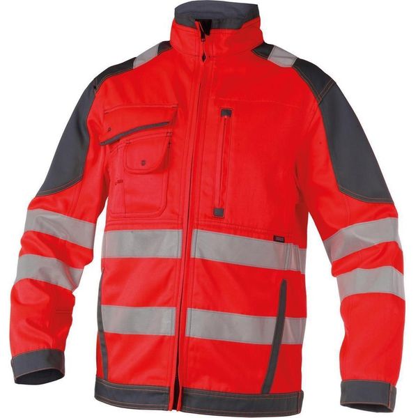 Dassy® Orlando Giacca Da Lavoro Ad Alta Visibilità Neon Red/Cement Grey Taglia 3XL Lunghezza: Standard-image