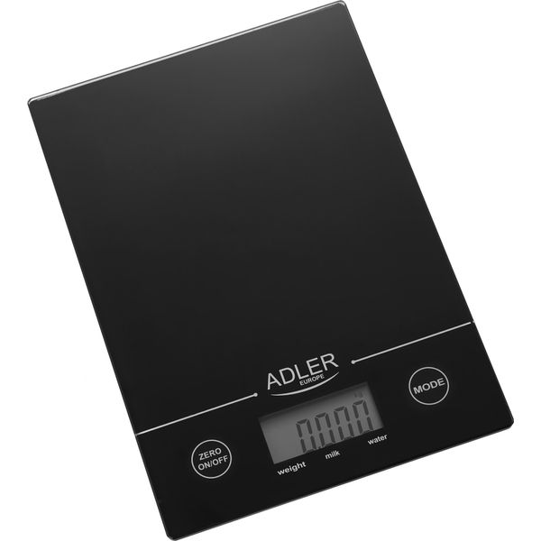 Adler | Bilancia Da Cucina | Adler Ad 3138 | Peso Massimo (Capacità Di Carico) 5 Kg | Graduazione 1 G | Tipo Di Display Lcd | Nero-image
