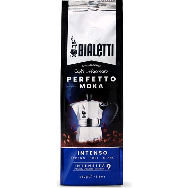 Bialetti Perfetto Moka Strong 250 G, 250 G, Tostatura Scura, Caffè, 30% Arabica, 70% Robusta, Sacchetto-image