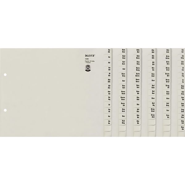 Leitz 1336-00-85 Serie Di Indici Leitz 1336 - A-Z, Carta, A4 Extra-Large, Per 36 Cartelle, Grigio-image