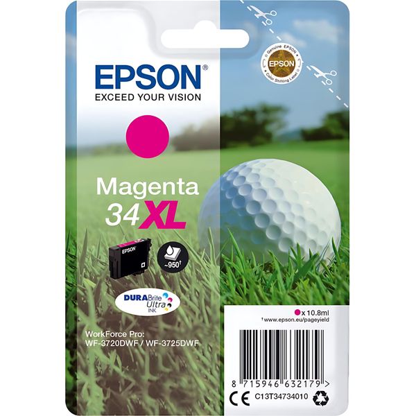 Epson 34XL - 10,8 Ml - Xl - Magenta - Original - Blisterverpackung - Tintenpatrone (C13T34734010)-image